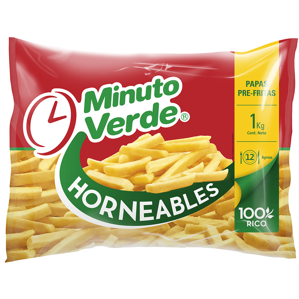 Papas Fritas Horneables Minuto Verde 1 kilo