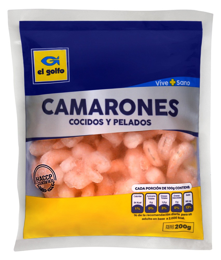 Camarones Cocidos y Pelados 200 grs El Golf 