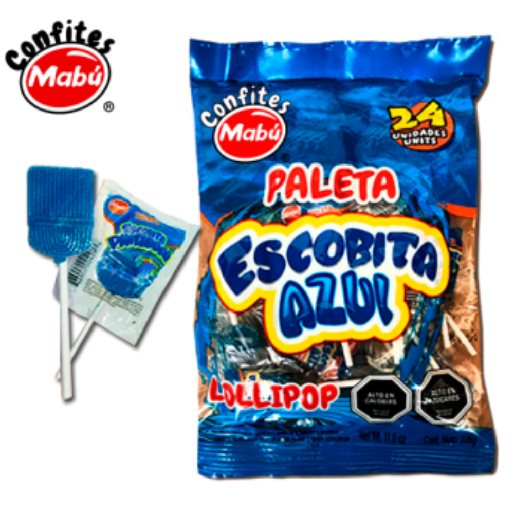 Paleta Escobita Azul 24 unidades
