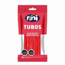 TUBOS GELES DULCES SABOR FRUTILLA 80 GRS FINI