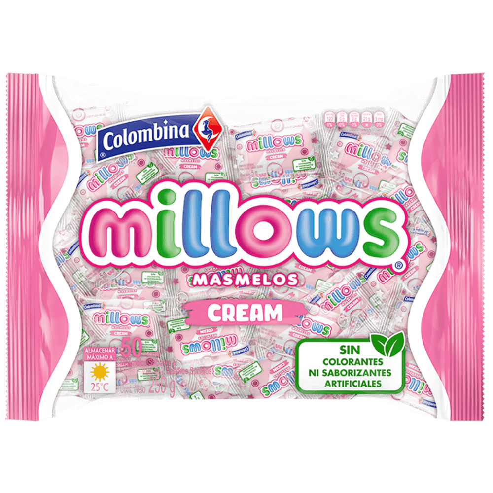 MILLOWS MALVAVISCOS CREAM 50 UNDS COLOMBINA