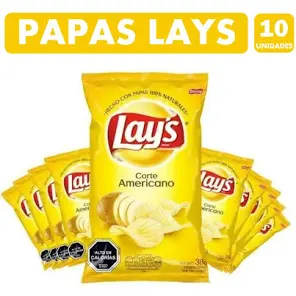 EVERCRISP PAPAS FRITAS LAYS CORTE AMERICANO PACK 10 UNIDADES