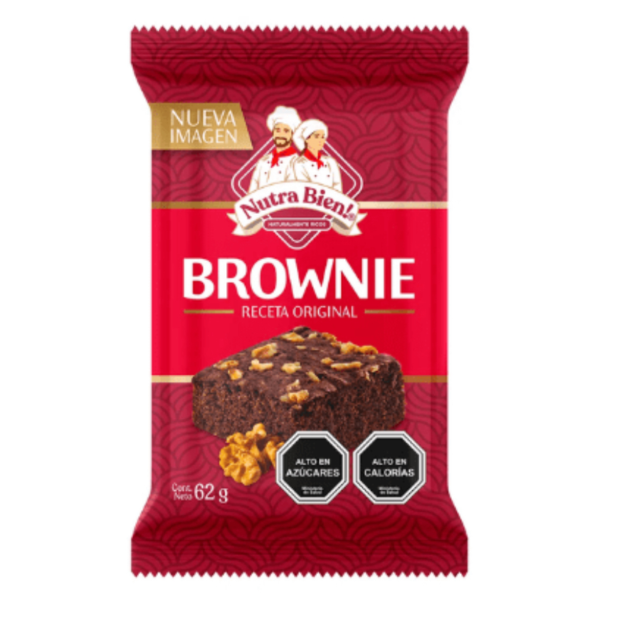 NUTRA BIEN BROWNIE  CON CACAO Y NUECES 62GRS