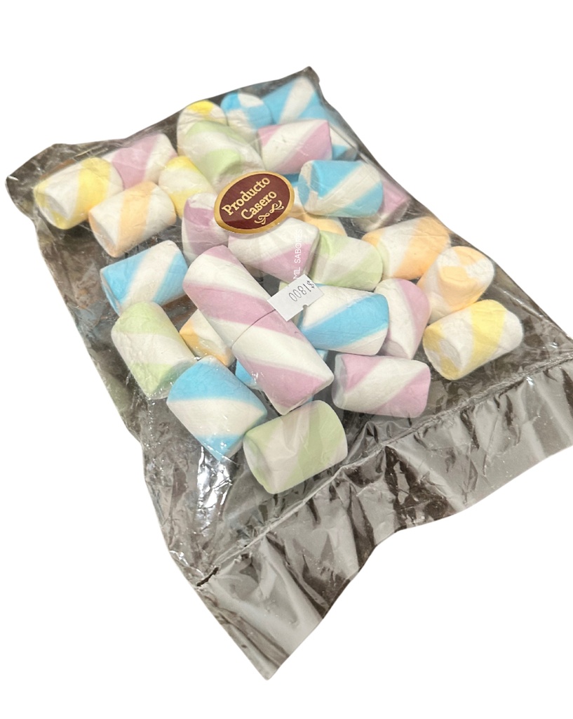 Marshmallow casero tubos colores