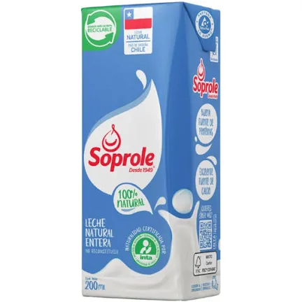 Leche Natural Soprole cajita 200ml