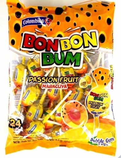 BON BON BUM MARACUYA PASSION FRUIT 24 UNDS