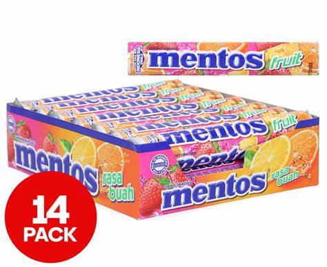 MENTOS FRUTALES 14 ROLLOS