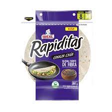 Tortillas Rapiditas Linaza Chia TAMAÑO M 8 unds