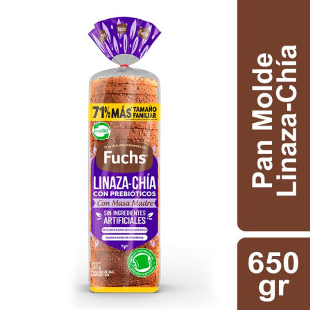 Pan Molde Fuchs Linaza Chia con Probiotico Masa Madre 600 grs