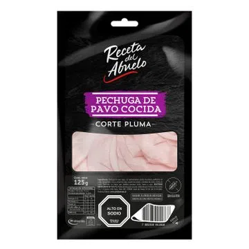 Pechuga de Pavo Cocida Corte Pluma 125 grs Receta del Abuelo