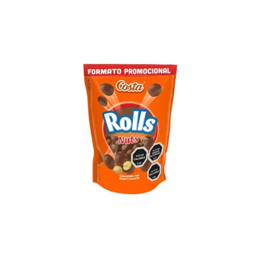 Chocolate Rolls Nuts con Mani Crocante 100grs 
