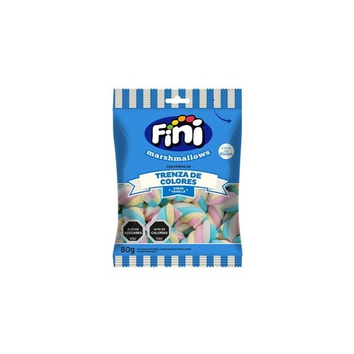 FINI MARSHMALLOWS TRENZA DE COLORES 80 GRS 