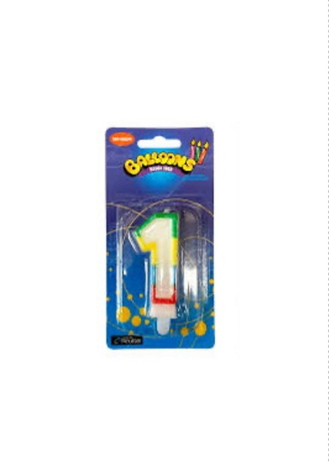 Vela Colores Numero 1 Balloons