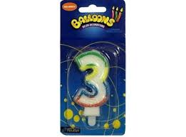 Vela Colores Numero 3 Balloons