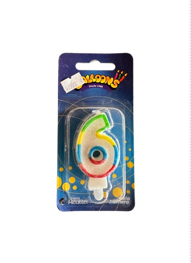 Vela Colores Numero 6 Balloons