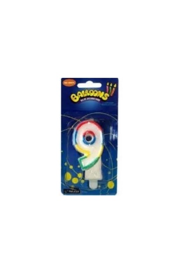 Vela Colores Numero 9 Balloons