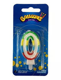Vela Colores Numero 0 Balloons