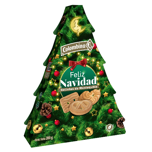 COLOMBINA FELIZ NAVIDAD GALLETAS MANTEQUILLA 200 GRS