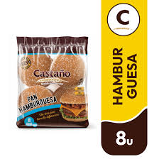 Castaño Pan Hamburguesa 8 Unidades