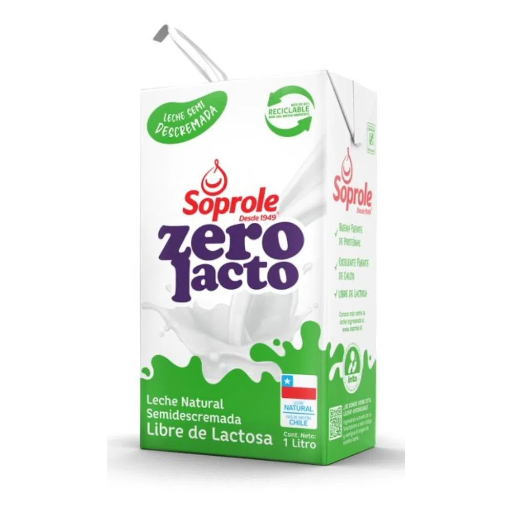 Leche Zero Lacto Semi Descremada Soprole 1Lt