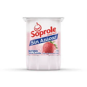 Yogur batido sin azúcar frutilla Soprole 155grs