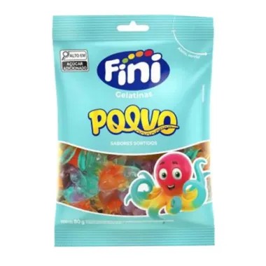 Balas Fini Gelatina pulpos Sabores Sortidos 80g